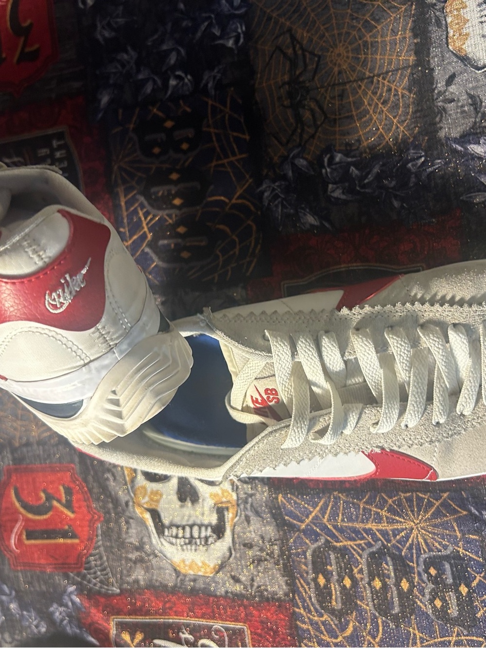 Nike Men’s White and Red Athletic Sneakers